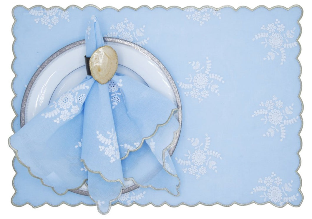 Allure (Celeste) Mat and Napkin, set of 4