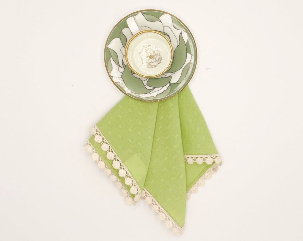 Macaroon Tea Napkins (Pistachio), set of 4