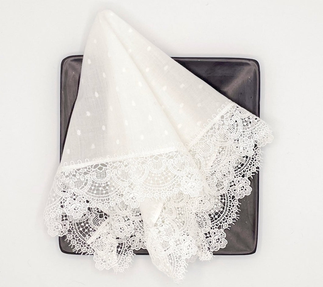 Macaroon (White) Tea Napkins, set of 4
