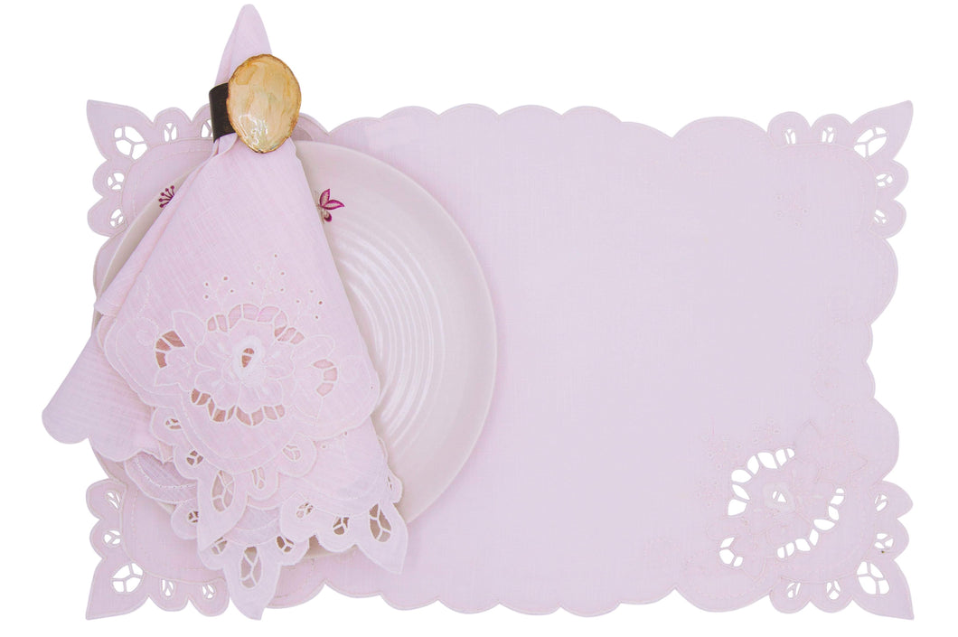 Madiera (Blush) Mat and Napkin, set of 4